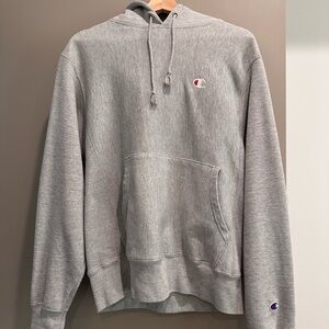 Champion C logo Light Gray Men's Hoodie Sweater Small